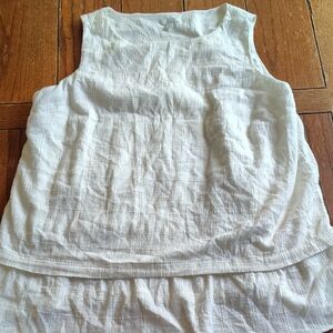J. Jill Textured Cream Sleeveless Blouse